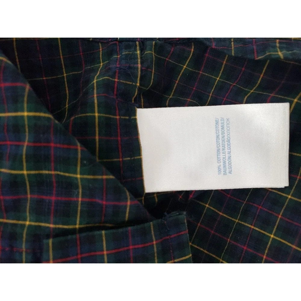 Ralph Lauren Shirt Boy 6M Months Tartan Dark Plaid Striped Long Sleeve Button Up